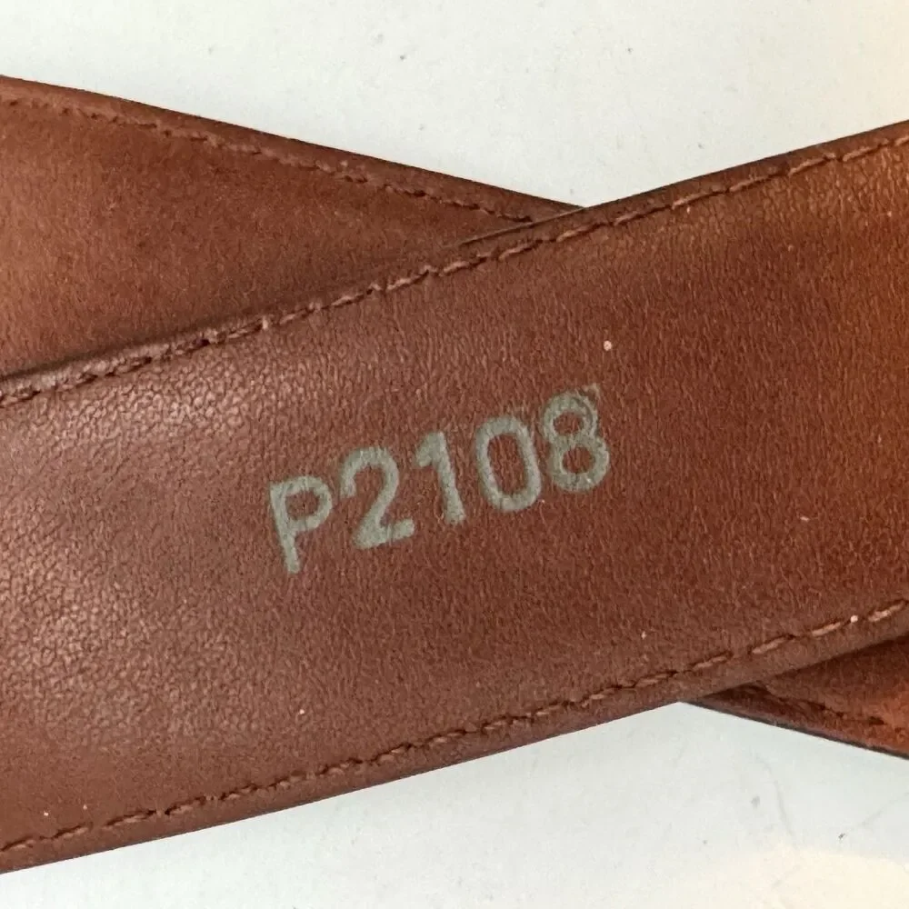 Brighton Smooth & Braided Brown Leather Belt Men's 42 Casual 1.25